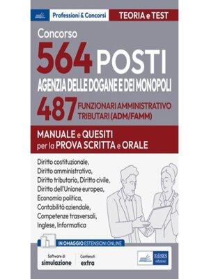 cover image of Concorso 564 posti Agenzia Dogane e Monopoli
